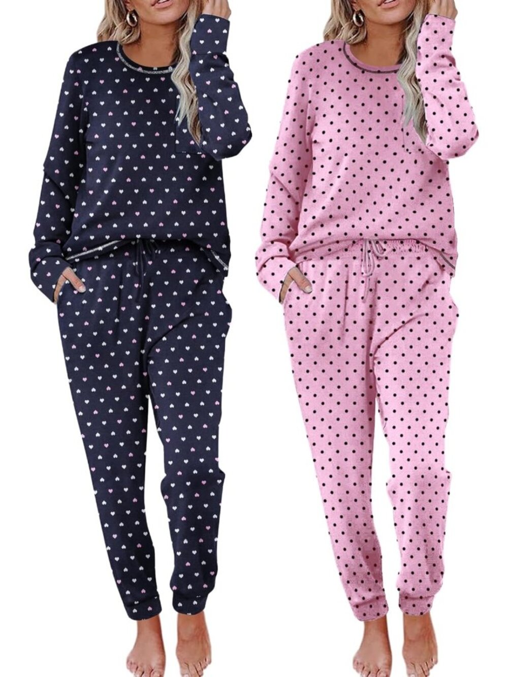 Cozy 2 Pack Women's Long Sleeve Pajama Sets | Soft Lounge & Sleepwear